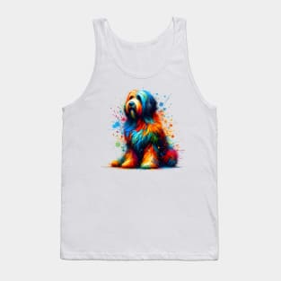 Abstract Bergamasco Sheepdog in Vivid Splash Colors Tank Top